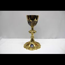 10 1/8" Sterling Chalice w/ Enamel Medallions SKU C400-010